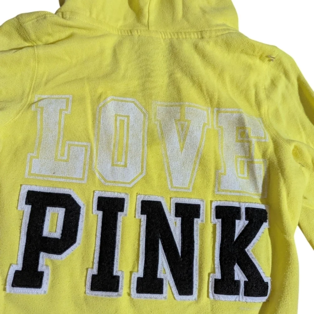 Victoria's Secret Pink Canary Yellow Lightweight pullon  Hoodie Sz XS - Picture 3 of 8